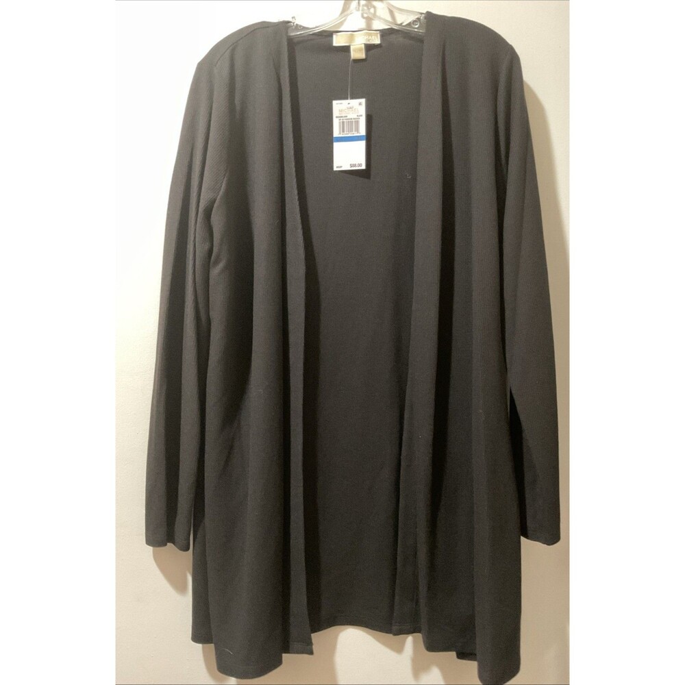 Michael Kors Black Cover Up Cardigan Open Front Xl
